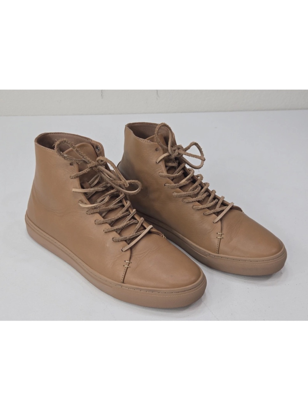 Thursday Boot Co Premier High Top Natural Leather Vachetta Sneakers Size 11.5